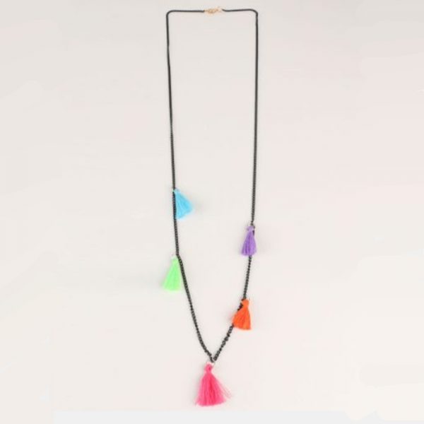 Tassel necklace black