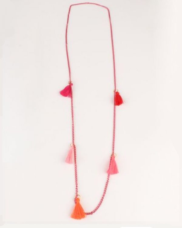 Tassel necklace pink