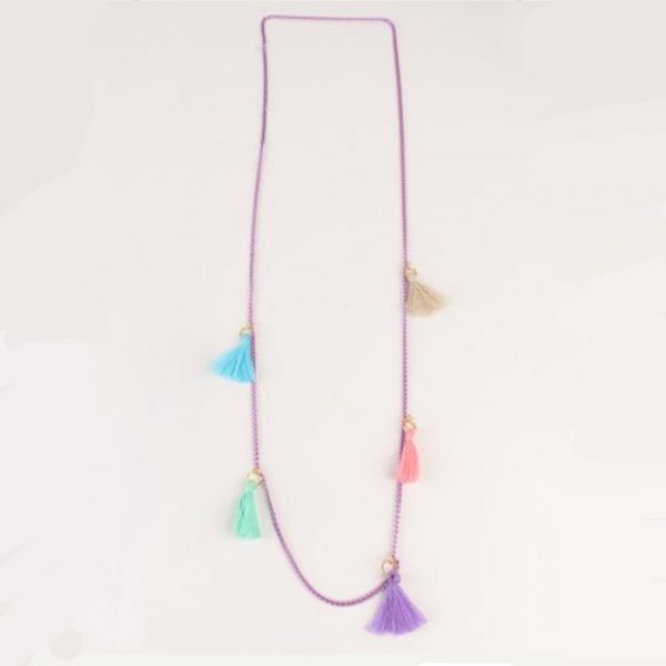 Tassel necklace purple