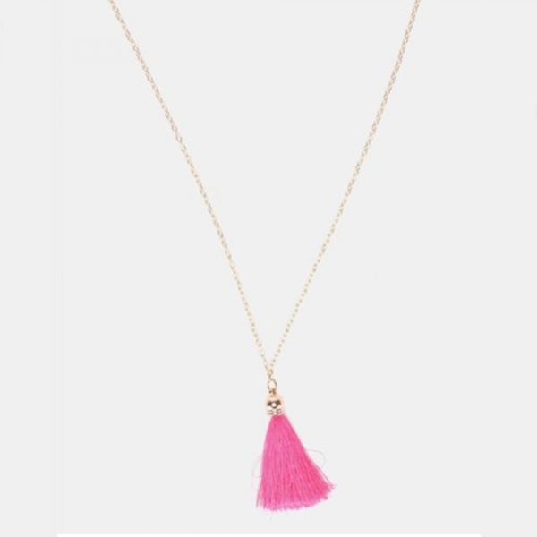 Single tassel necklace pink