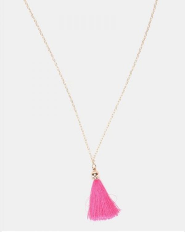 Single tassel necklace pink