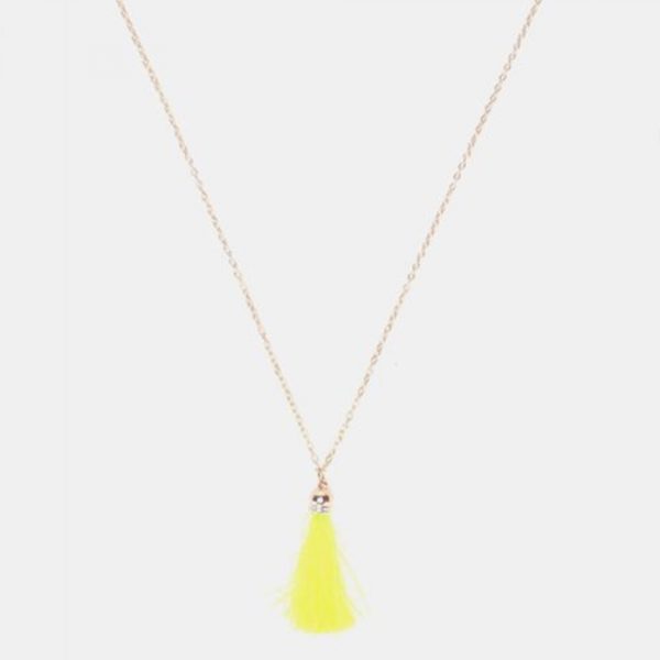 Single tassel necklace yellow