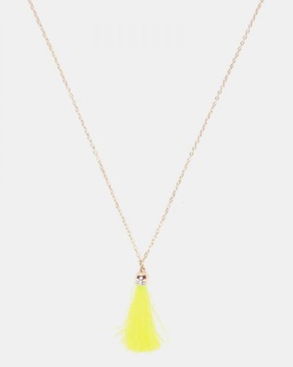 Single tassel necklace yellow
