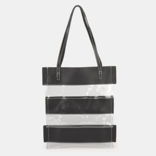 PVC Stripe Bag Black