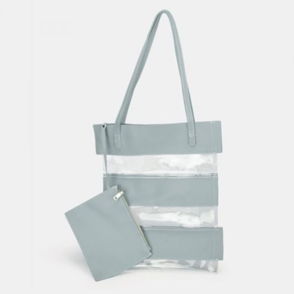 PVC Stripe Bag Blue