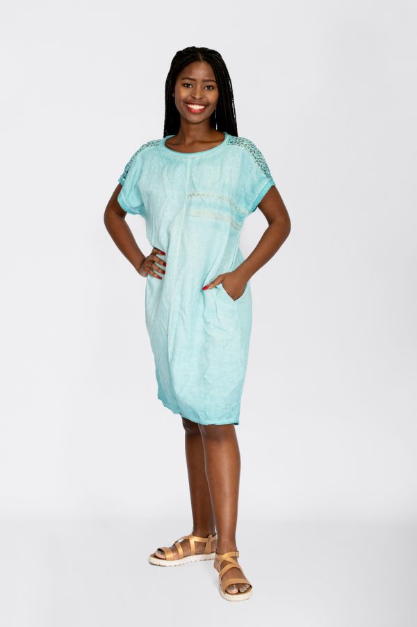 Sequin Detail Dress Turquoise