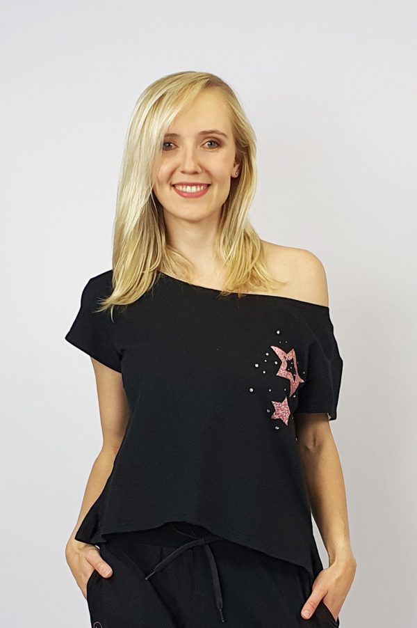 Boat Neck top black front