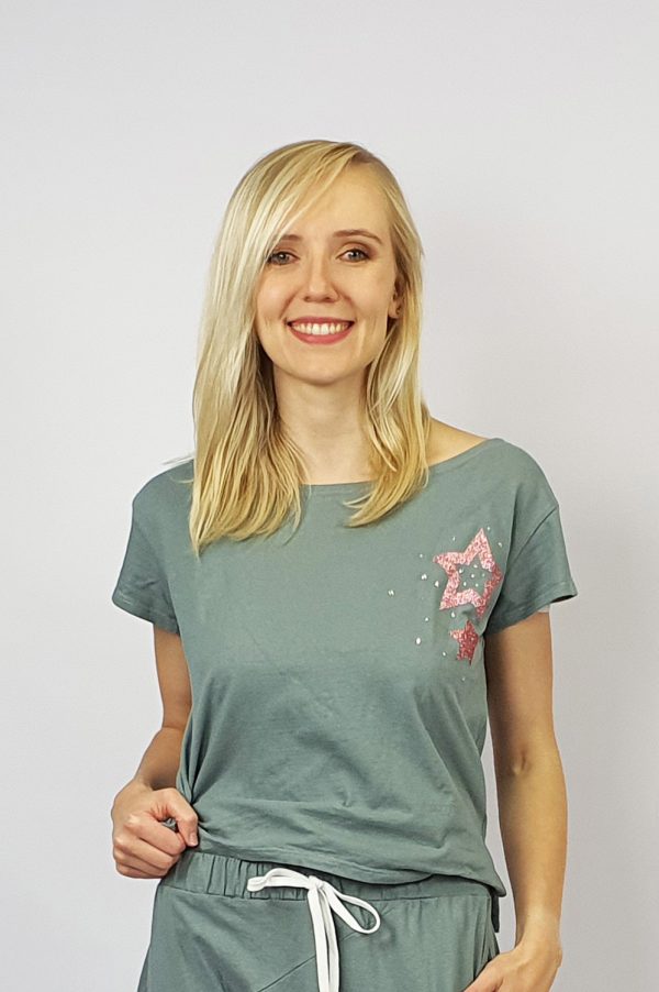 Boat Neck top grey front
