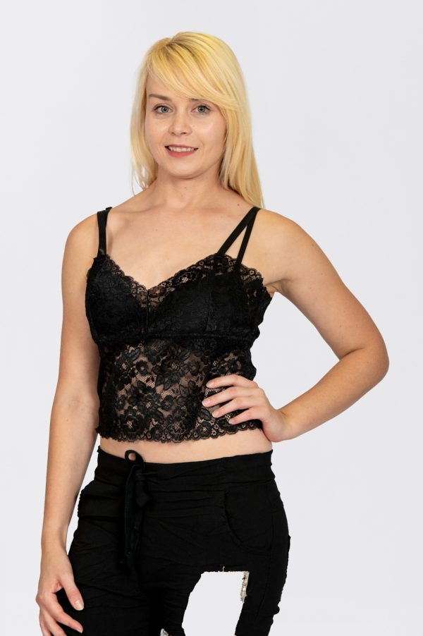 Short Lace Cami - Black