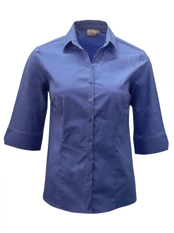 Ladies Abbey 3/4 Sleeve Blouse Blue