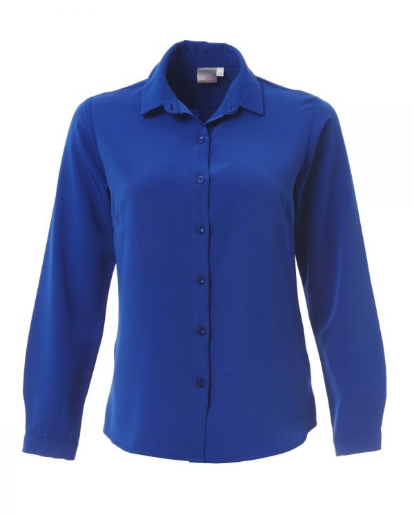Ladies Georgia Long Sleeve Blouse Sapphire Blue