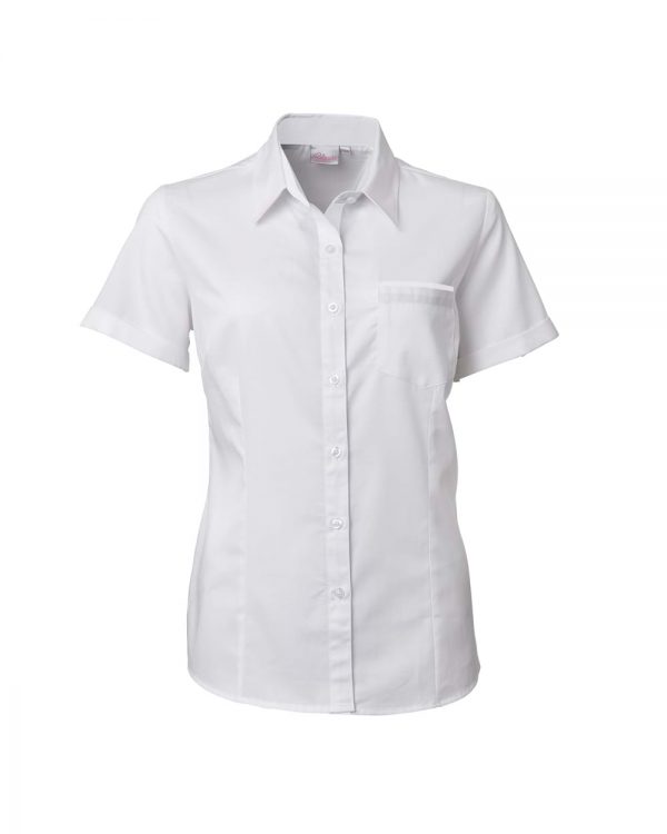 Ladies Kendra Short Sleeve Blouse White