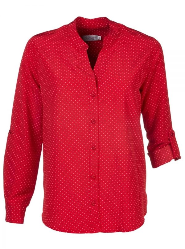 Ladies Milla Polka Dot Sleeve Blouse Red