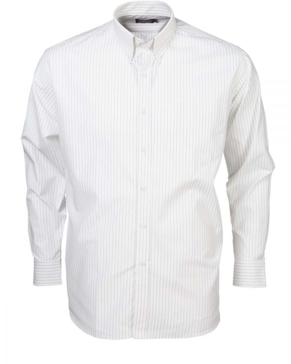 Mens Stripe Long Sleeve Shirt White