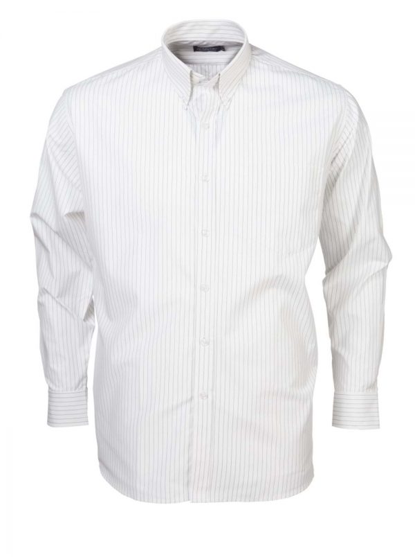Mens Stripe Long Sleeve Shirt White