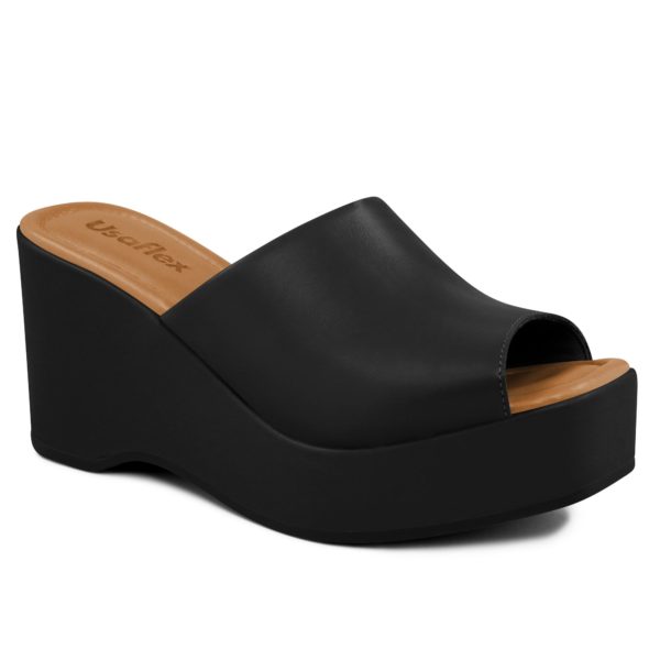 Usaflex Fabricia Wedge Black Side View